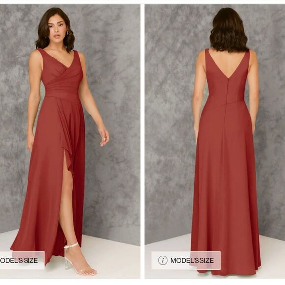 Azazie Kori Bridesmaid Dress - Teracotta A14 - Picture 1 of 6